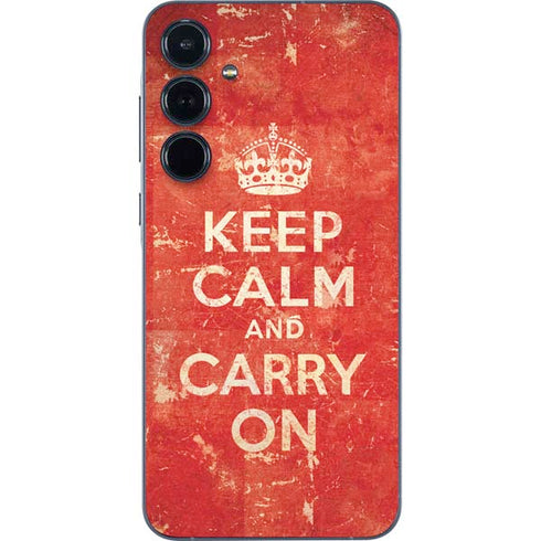 Keep Calm and Carry On Distressed Galaxy A35 5G Skin