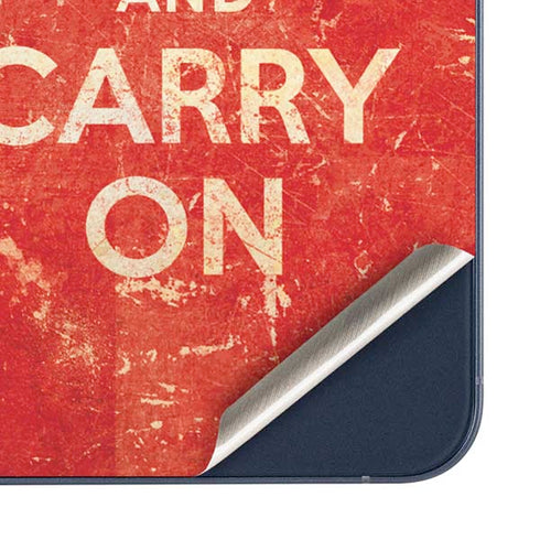 Keep Calm and Carry On Distressed Galaxy A35 5G Skin