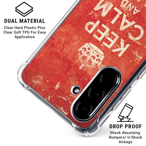 Keep Calm and Carry On Distressed Galaxy A36 5G Clear Case