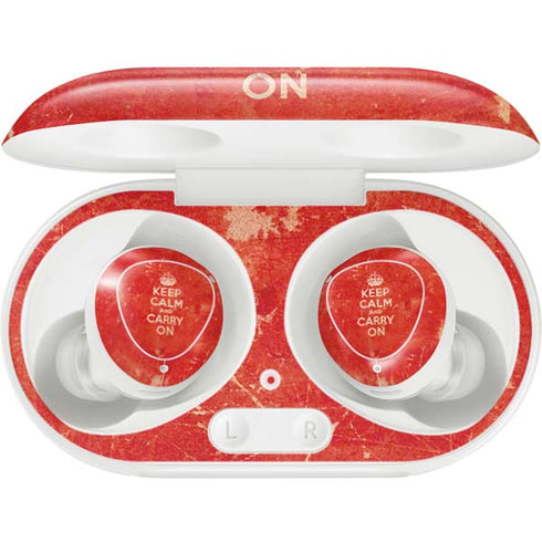 Keep Calm and Carry On Distressed Galaxy Buds Plus Skin