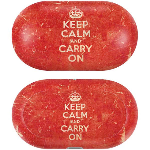 Keep Calm and Carry On Distressed Galaxy Buds Plus Skin