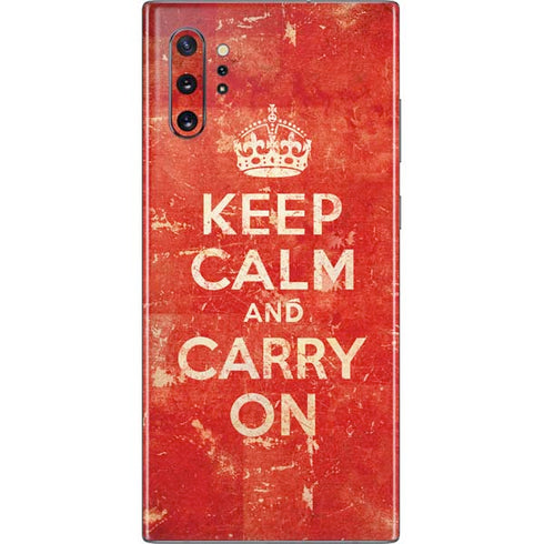 Keep Calm and Carry On Distressed Galaxy Note 10 Plus Skin