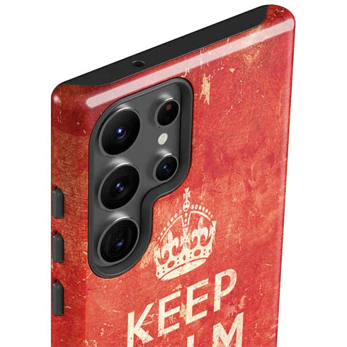Keep Calm and Carry On Distressed Galaxy S23 Ultra Pro Case