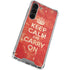 Keep Calm and Carry On Distressed Galaxy S24 FE Clear Case