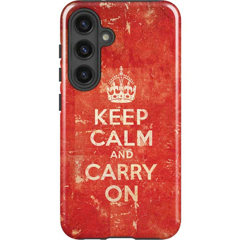 Keep Calm and Carry On Distressed Galaxy S25 Impact Case