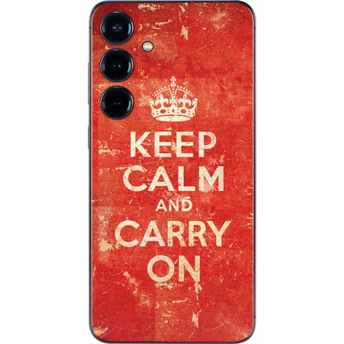Keep Calm and Carry On Distressed Galaxy S25 Plus Skin