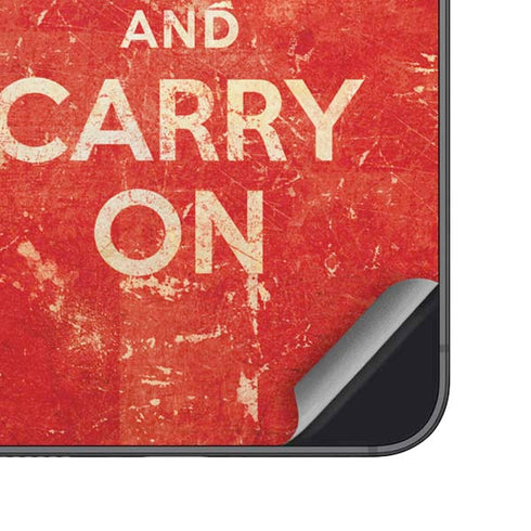 Keep Calm and Carry On Distressed Galaxy S24 Plus Skin