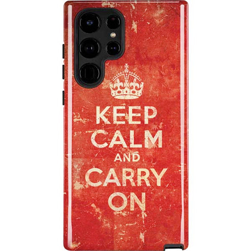 Keep Calm and Carry On Distressed Galaxy Cases
