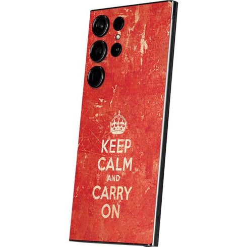 Keep Calm and Carry On Distressed Galaxy S24 Ultra Skin