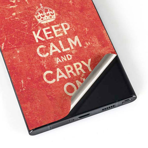 Keep Calm and Carry On Distressed Galaxy S24 Ultra Skin
