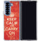 Keep Calm and Carry On Distressed Galaxy Z Fold6 Clear Case