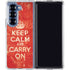 Keep Calm and Carry On Distressed Galaxy Z Fold6 Clear Case