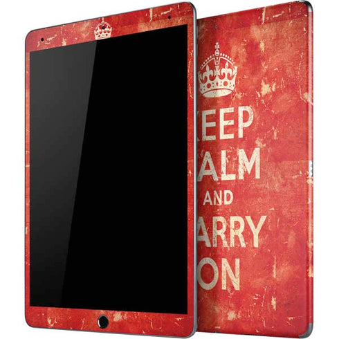 Keep Calm and Carry On Distressed iPad Skins