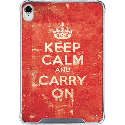 Keep Calm and Carry On Distressed iPad 11th Gen (2025) Clear Case