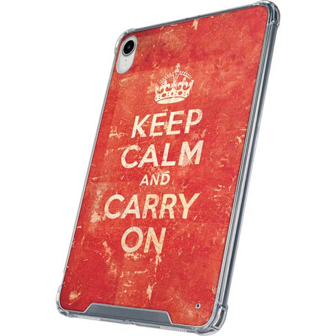 Keep Calm and Carry On Distressed iPad 11th Gen (2025) Clear Case