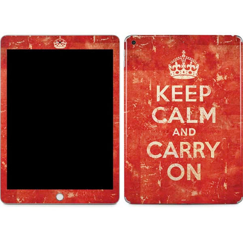Keep Calm and Carry On Distressed Apple iPad Skin