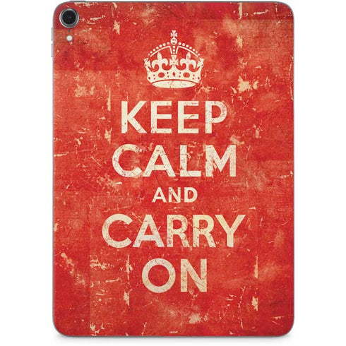 Keep Calm and Carry On Distressed Apple iPad Pro Skin