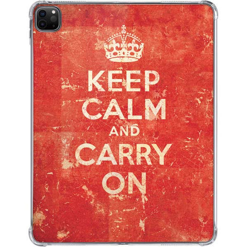 Keep Calm and Carry On Distressed iPad Pro 11in (2024) Clear Case