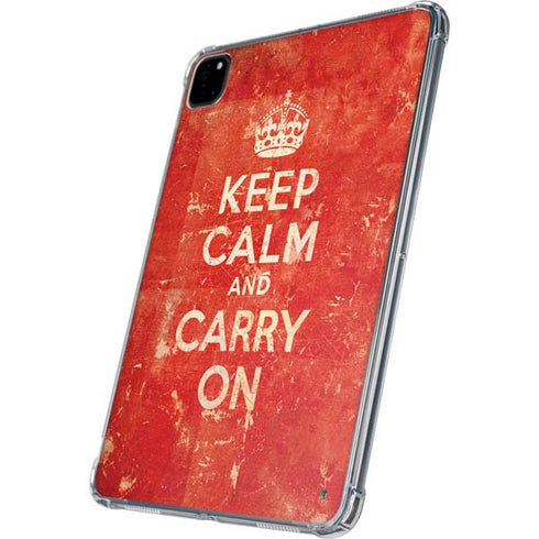 Keep Calm and Carry On Distressed iPad Pro 11in (2024) Clear Case