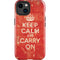 Keep Calm and Carry On Distressed iPhone 15 Impact Case
