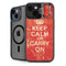 Keep Calm and Carry On Distressed iPhone 15 Kickstand Case