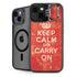 Keep Calm and Carry On Distressed iPhone 15 Kickstand Case