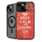 Keep Calm and Carry On Distressed iPhone 15 Plus Kickstand Case