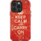 Keep Calm and Carry On Distressed iPhone 15 Pro Impact Case