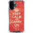Keep Calm and Carry On Distressed iPhone 16 Clear Case