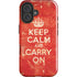 Keep Calm and Carry On Distressed iPhone 16 Impact Case
