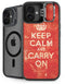 Keep Calm and Carry On Distressed iPhone 16 Kickstand Case