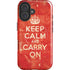 Keep Calm and Carry On Distressed iPhone 16 Magsafe Impact Case