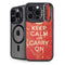 Keep Calm and Carry On Distressed iPhone 16 Pro Max Kickstand Case