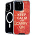 Keep Calm and Carry On Distressed iPhone 16 Pro Max MagSafe Case