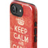 Keep Calm and Carry On Distressed iPhone 16e Impact Case
