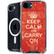 Keep Calm and Carry On Distressed iPhone 16e MagSafe Case