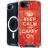 Keep Calm and Carry On Distressed iPhone 16e MagSafe Case