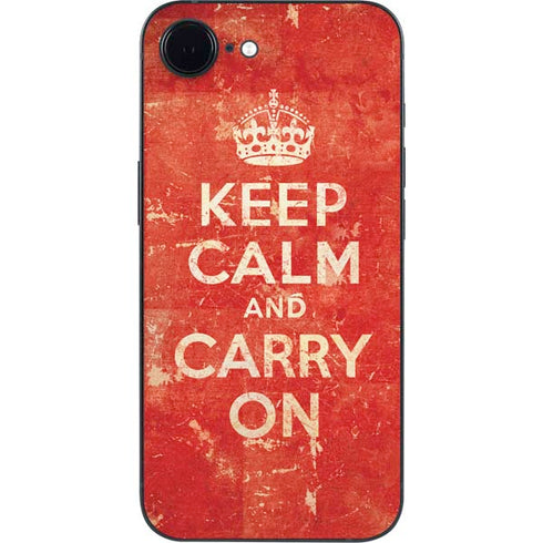 Keep Calm and Carry On Distressed iPhone 16e Skin