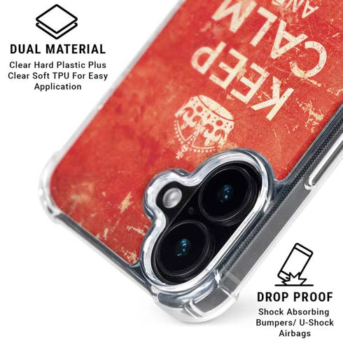 Keep Calm and Carry On Distressed iPhone 17 Clear Case