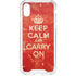 Keep Calm and Carry On Distressed iPhone XS Clear Case