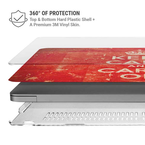 Keep Calm and Carry On Distressed MacBook Pro 14in (2021-24) Case plus Skin