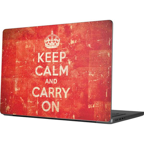 Keep Calm and Carry On Distressed Apple MacBook Pro 14-inch Skin