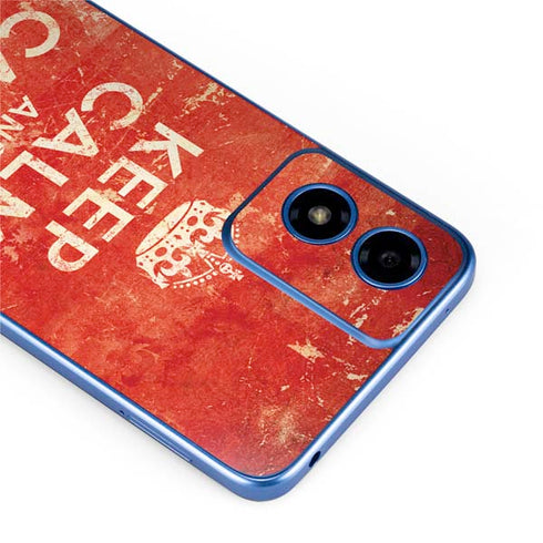 Keep Calm and Carry On Distressed Moto G Play 4G (2024) Skin