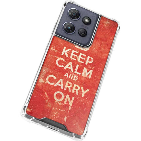 Keep Calm and Carry On Distressed Moto G Power 5G (2025) Clear Case