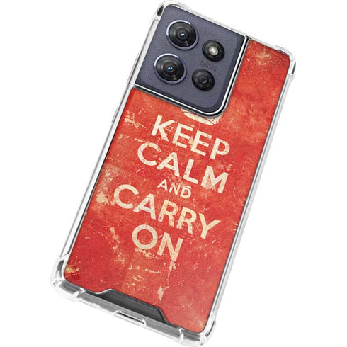 Keep Calm and Carry On Distressed Moto G Stylus 5G (2025) Clear Case