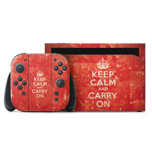 Keep Calm and Carry On Distressed Nintendo Skins