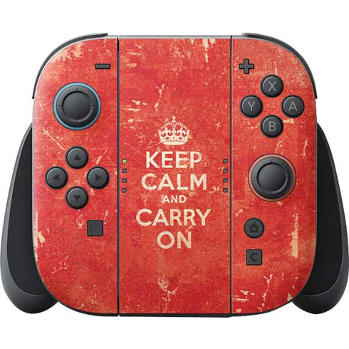 Keep Calm and Carry On Distressed Nintendo Skins