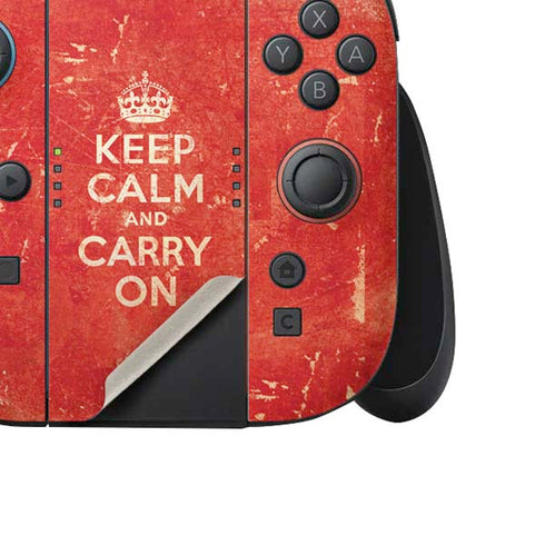 Keep Calm and Carry On Distressed Nintendo Switch 2 (2025) Joy-Con Controller Skin