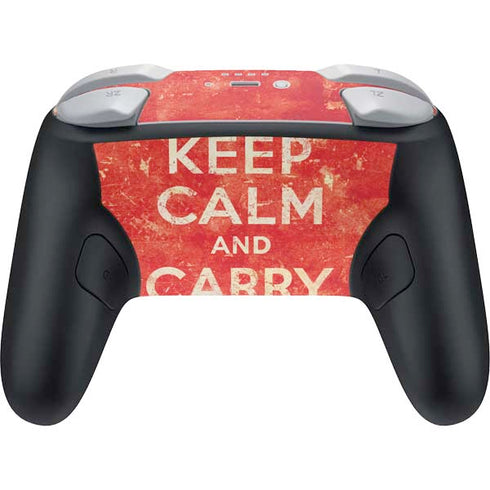 Keep Calm and Carry On Distressed Nintendo Switch 2 (2025) Pro Controller Skin