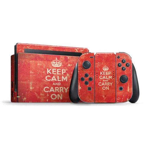 Keep Calm and Carry On Distressed Nintendo Skins